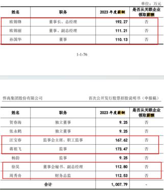 合计近1000万元 研发投入不及销售费用一半凯发k8国际娱乐首选悍高集团IPO七高管年薪(图5)